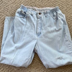 Lee Original Jeans Ladies Size 14 Petite Light Blue